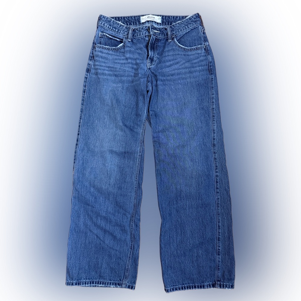 Hollister Deep Blue Low-Rise Baggy Jeans